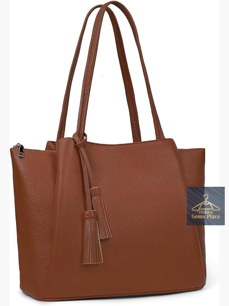 Genuine Leather Tote Bag For Women Work Laptop Shoulder Purse
